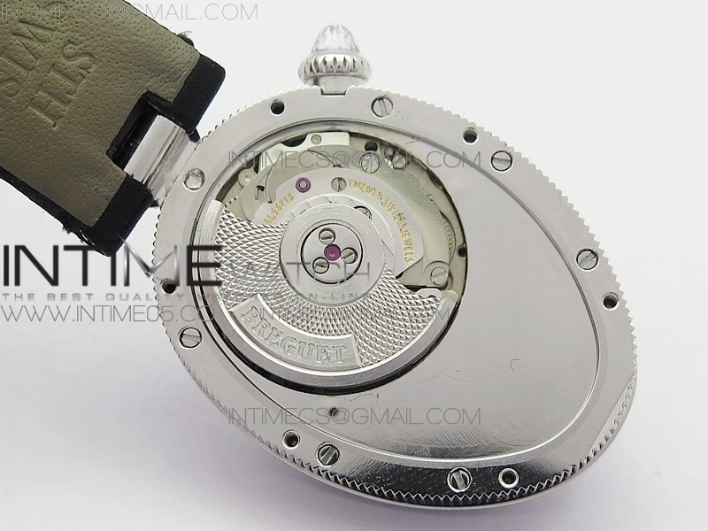 Reine de Naples 8928BB 33mm SS ZF 1:1 Best Edition White MOP Dial Numeral Markers Diamonds Bezel on Black Fabric Strap A537