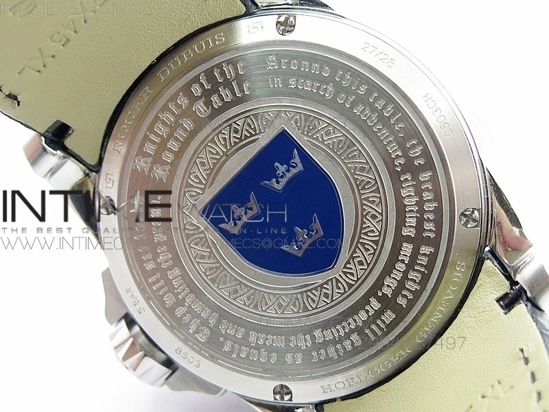 Excalibur RDDBEX0495 SS Black Dial on Black Leather Strap