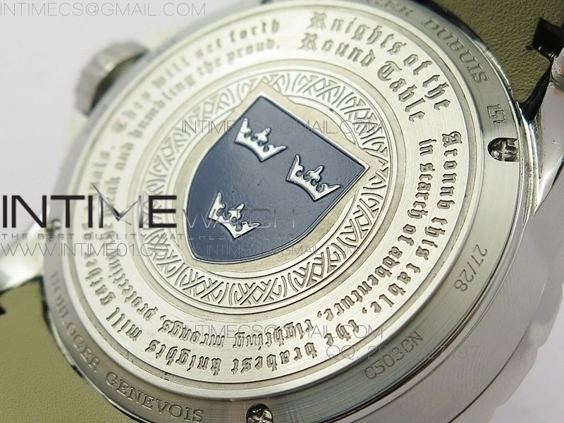 Excalibur RDDBEX0495 SS Black Dial on Black Leather Strap