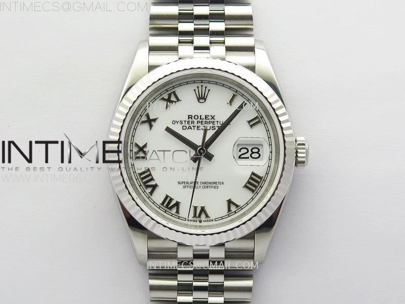 DateJust 36 SS 126234 VSF 1:1 Best Edition 904L Steel White Dial Roman Markers on Jubilee Bracelet VS3235