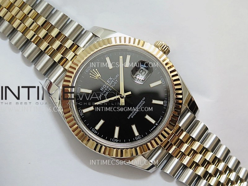 DateJust 41mm 126333 Wrapped SS YG 3EF 1:1 Best Edition Black Dial Stick Marker on Wrapped SS YG Jubilee Bracelet A3235
