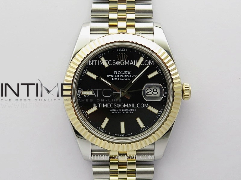 DateJust 41mm 126333 Wrapped SS YG 3EF 1:1 Best Edition Black Dial Stick Marker on Wrapped SS YG Jubilee Bracelet A3235