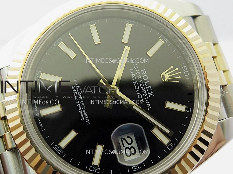 DateJust 41mm 126333 Wrapped SS YG 3EF 1:1 Best Edition Black Dial Stick Marker on Wrapped SS YG Jubilee Bracelet A3235