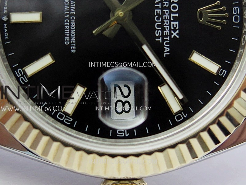 DateJust 41mm 126333 Wrapped SS YG 3EF 1:1 Best Edition Black Dial Stick Marker on Wrapped SS YG Jubilee Bracelet A3235
