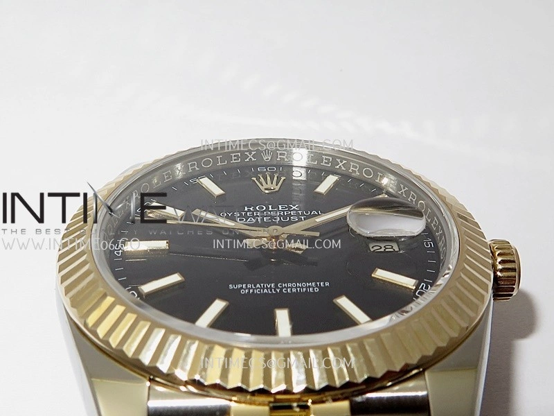 DateJust 41mm 126333 Wrapped SS YG 3EF 1:1 Best Edition Black Dial Stick Marker on Wrapped SS YG Jubilee Bracelet A3235