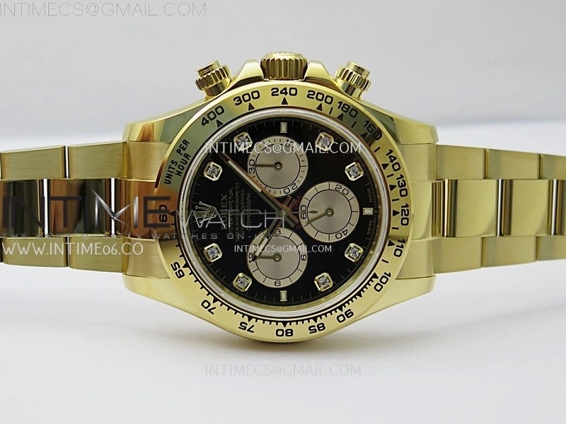 Daytona 126508 Gain Weight YG QF 1:1 Best Edition Black Dial YG Subdial Diamond Markers on YG Bracelet SH4131 V6