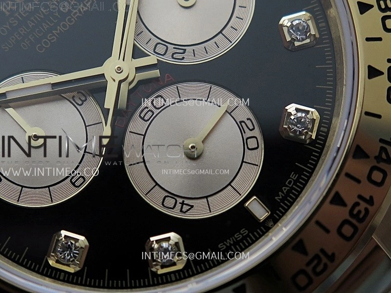 Daytona 126508 Gain Weight YG QF 1:1 Best Edition Black Dial YG Subdial Diamond Markers on YG Bracelet SH4131 V6