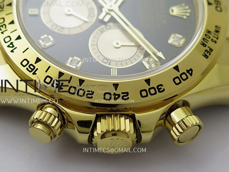 Daytona 126508 Gain Weight YG QF 1:1 Best Edition Black Dial YG Subdial Diamond Markers on YG Bracelet SH4131 V6