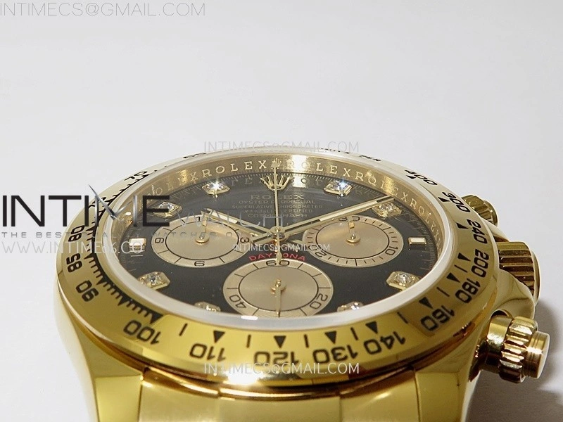 Daytona 126508 Gain Weight YG QF 1:1 Best Edition Black Dial YG Subdial Diamond Markers on YG Bracelet SH4131 V6