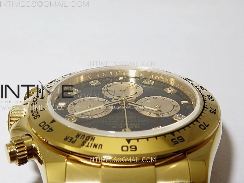 Daytona 126508 Gain Weight YG QF 1:1 Best Edition Black Dial YG Subdial Diamond Markers on YG Bracelet SH4131 V6