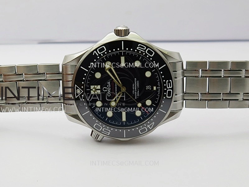Seamaster Diver 300M 007 SS V4 VSF 1:1 Best Edition Black Wave Textured Dial On SS Bracelet Super Clone Asian 8800