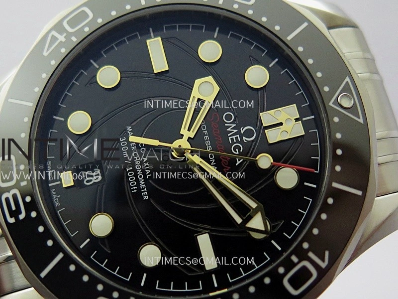 Seamaster Diver 300M 007 SS V4 VSF 1:1 Best Edition Black Wave Textured Dial On SS Bracelet Super Clone Asian 8800