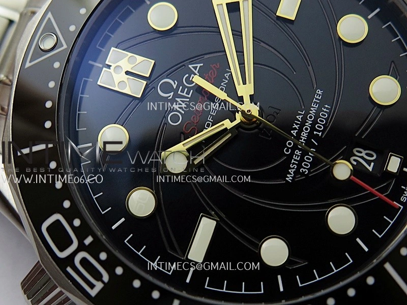 Seamaster Diver 300M 007 SS V4 VSF 1:1 Best Edition Black Wave Textured Dial On SS Bracelet Super Clone Asian 8800