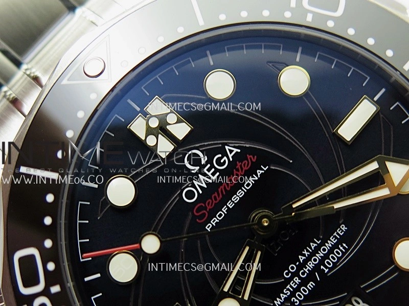 Seamaster Diver 300M 007 SS V4 VSF 1:1 Best Edition Black Wave Textured Dial On SS Bracelet Super Clone Asian 8800