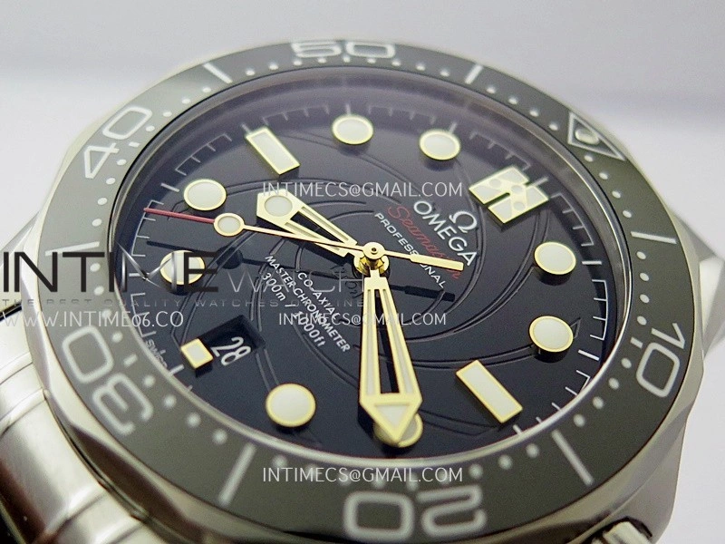 Seamaster Diver 300M 007 SS V4 VSF 1:1 Best Edition Black Wave Textured Dial On SS Bracelet Super Clone Asian 8800