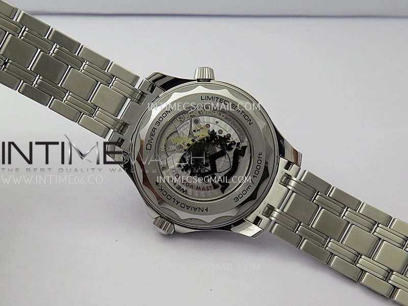 Seamaster Diver 300M 007 SS V4 VSF 1:1 Best Edition Black Wave Textured Dial On SS Bracelet Super Clone Asian 8800
