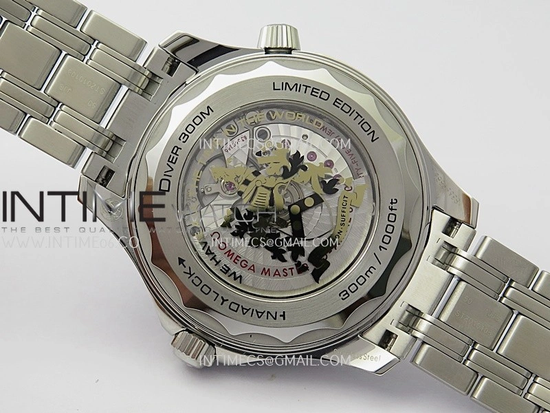 Seamaster Diver 300M 007 SS V4 VSF 1:1 Best Edition Black Wave Textured Dial On SS Bracelet Super Clone Asian 8800