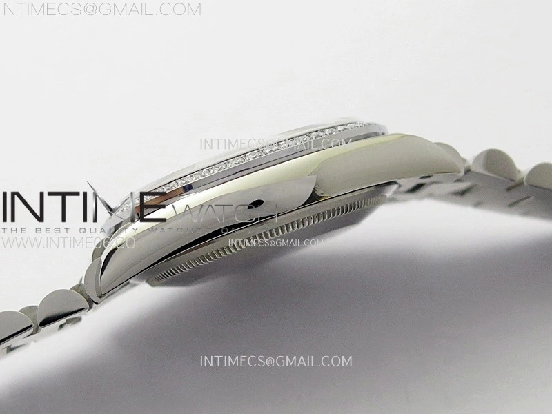 Day Date 36mm Gain Weight SS tungsten APSF 1:1 Best Edition Blue Dial Diamond Roman Markers on SS President Bracelet A3255
