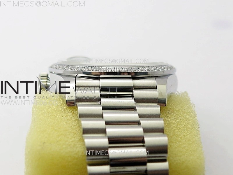 Day Date 36mm Gain Weight SS tungsten APSF 1:1 Best Edition Blue Dial Diamond Roman Markers on SS President Bracelet A3255