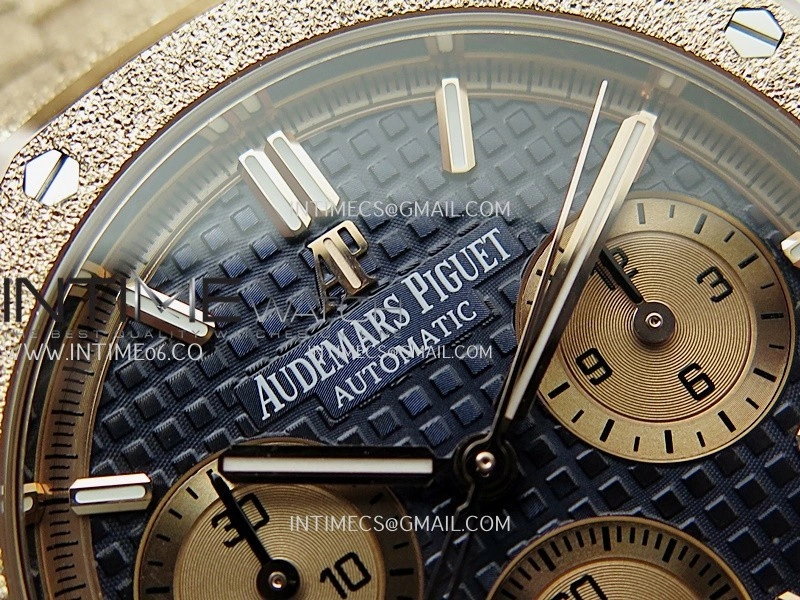Royal Oak Chrono 26240OR Frosted RG APSF 1:1 Best Edition Blue Dial RG Subdial On Frosted RG Bracelet SA4401 Super Clone