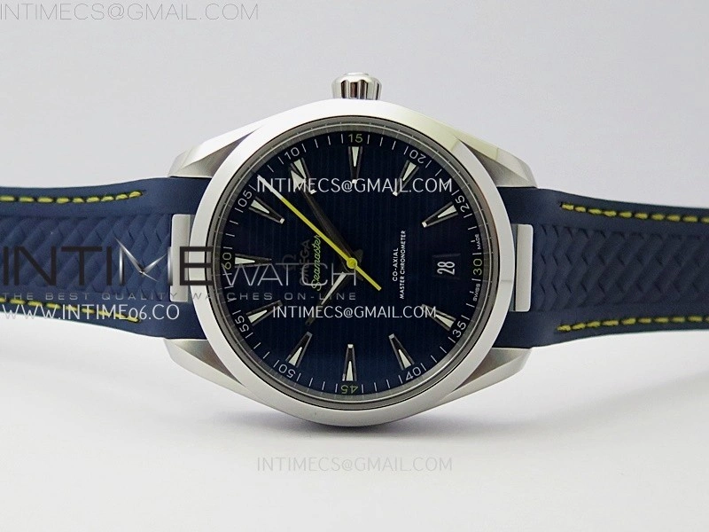 Aqua Terra 150M Master VSF 1:1 Best Edition Blue Dial Yellow Second On Blue Rubber Strap A8900 Super Clone