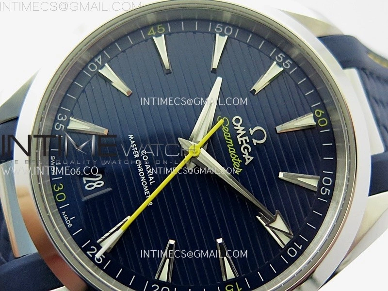 Aqua Terra 150M Master VSF 1:1 Best Edition Blue Dial Yellow Second On Blue Rubber Strap A8900 Super Clone