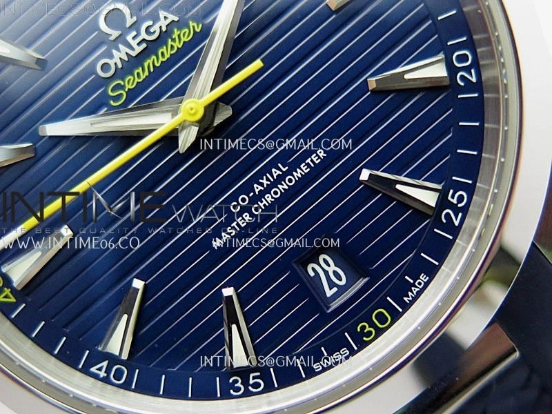 Aqua Terra 150M Master VSF 1:1 Best Edition Blue Dial Yellow Second On Blue Rubber Strap A8900 Super Clone