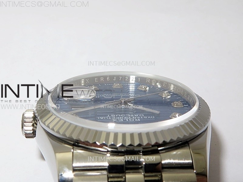 DateJust 36MM 126234 SS APSF 1:1 Best Edition Blue Fluted Dial Diamond Markers on SS Jubilee Bracelet SA3235