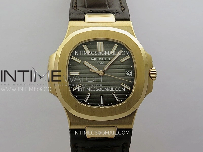 Nautilus 5711 1R RG 3KF 1:1 Best Edition Brown Textured Dial on Brown Leather Strap A324 Super Clone V2