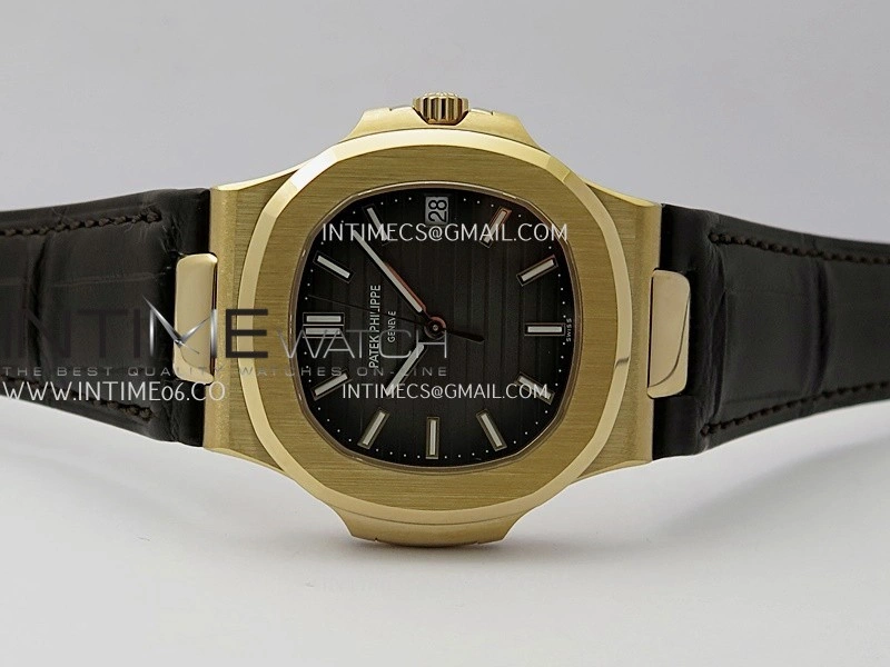 Nautilus 5711 1R RG 3KF 1:1 Best Edition Brown Textured Dial on Brown Leather Strap A324 Super Clone V2