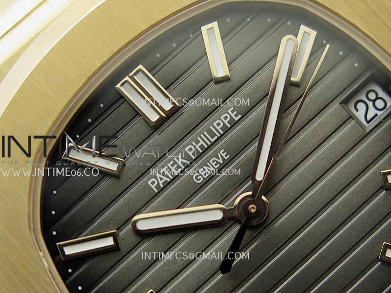 Nautilus 5711 1R RG 3KF 1:1 Best Edition Brown Textured Dial on Brown Leather Strap A324 Super Clone V2