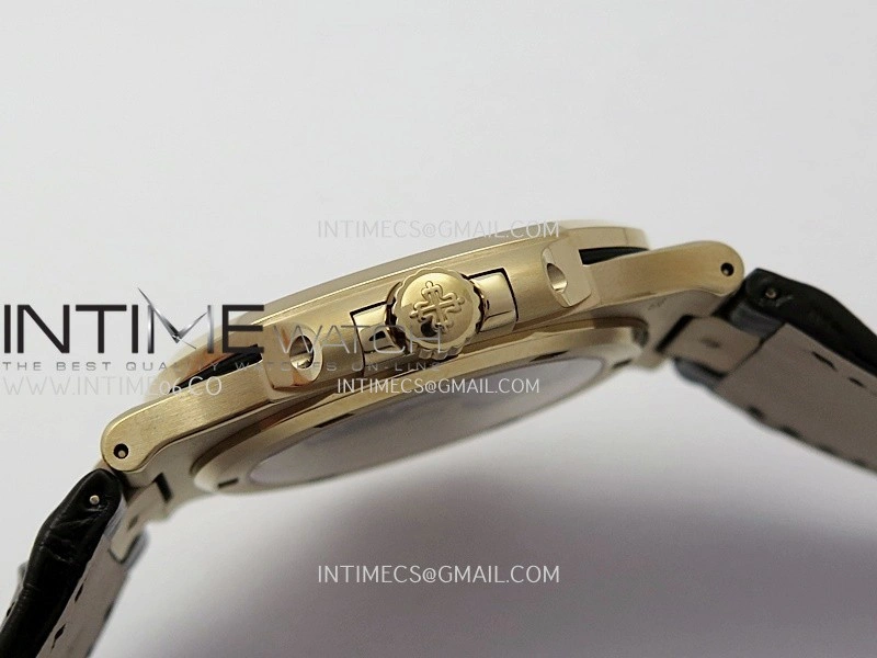 Nautilus 5711 1R RG 3KF 1:1 Best Edition Brown Textured Dial on Brown Leather Strap A324 Super Clone V2