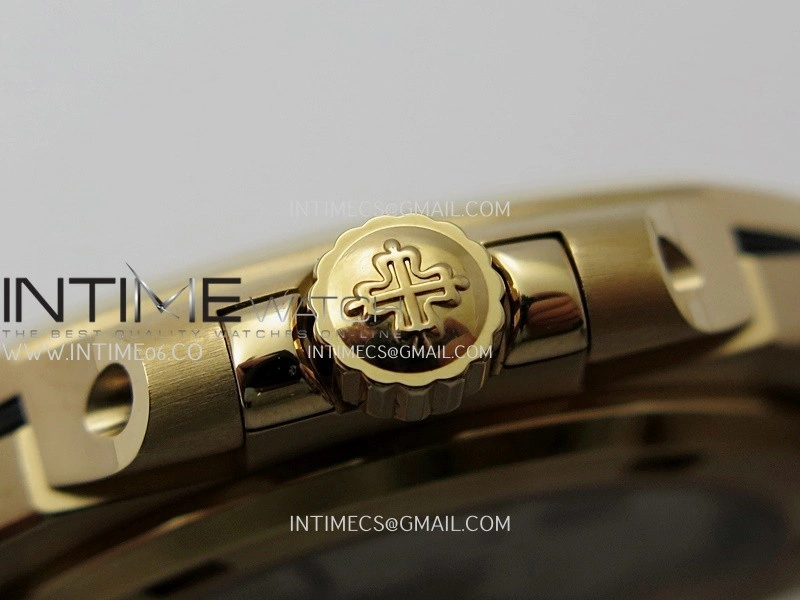 Nautilus 5711 1R RG 3KF 1:1 Best Edition Brown Textured Dial on Brown Leather Strap A324 Super Clone V2