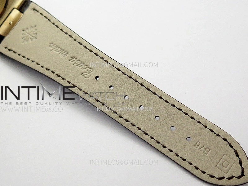 Nautilus 5711 1R RG 3KF 1:1 Best Edition Brown Textured Dial on Brown Leather Strap A324 Super Clone V2