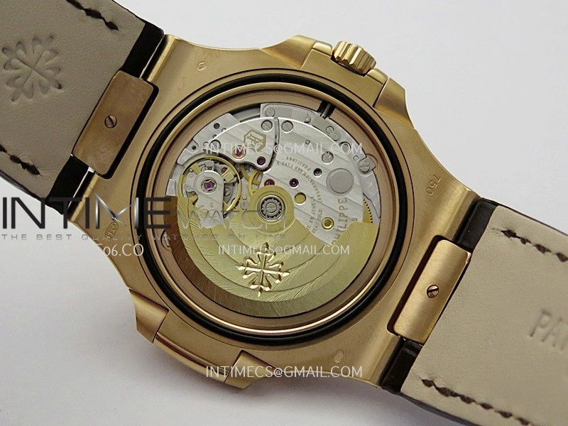 Nautilus 5711 1R RG 3KF 1:1 Best Edition Brown Textured Dial on Brown Leather Strap A324 Super Clone V2