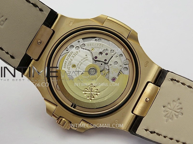 Nautilus 5711 1R RG 3KF 1:1 Best Edition Brown Textured Dial on Brown Leather Strap A324 Super Clone V2
