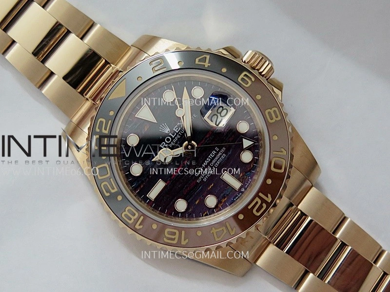 GMT-Master II 126715 CHNR RG 3EF 1:1 Best Edition Everrose Tiger Iron Dial On RG Bracelet Super Clone VR3285 CHS