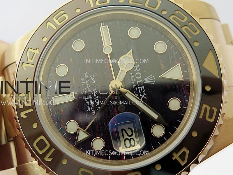 GMT-Master II 126715 CHNR RG 3EF 1:1 Best Edition Everrose Tiger Iron Dial On RG Bracelet Super Clone VR3285 CHS
