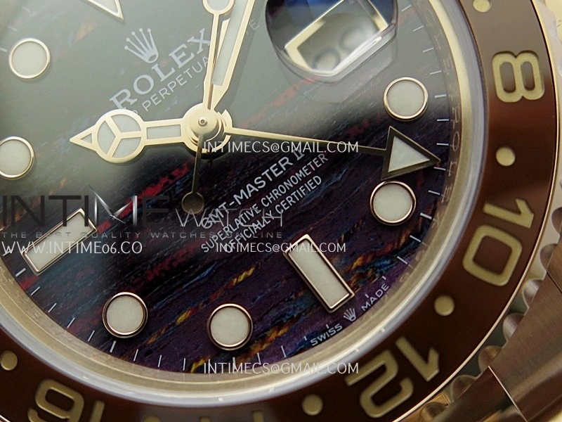 GMT-Master II 126715 CHNR RG 3EF 1:1 Best Edition Everrose Tiger Iron Dial On RG Bracelet Super Clone VR3285 CHS