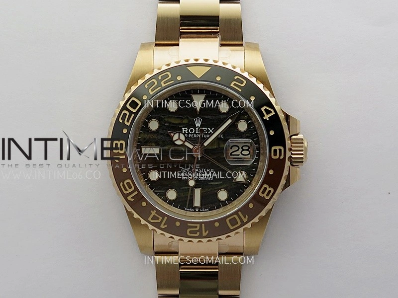 GMT-Master II 126715 CHNR RG ARF 1:1 Best Edition Everrose Tiger Iron Dial On RG Bracelet Super Clone VR3285 CHS
