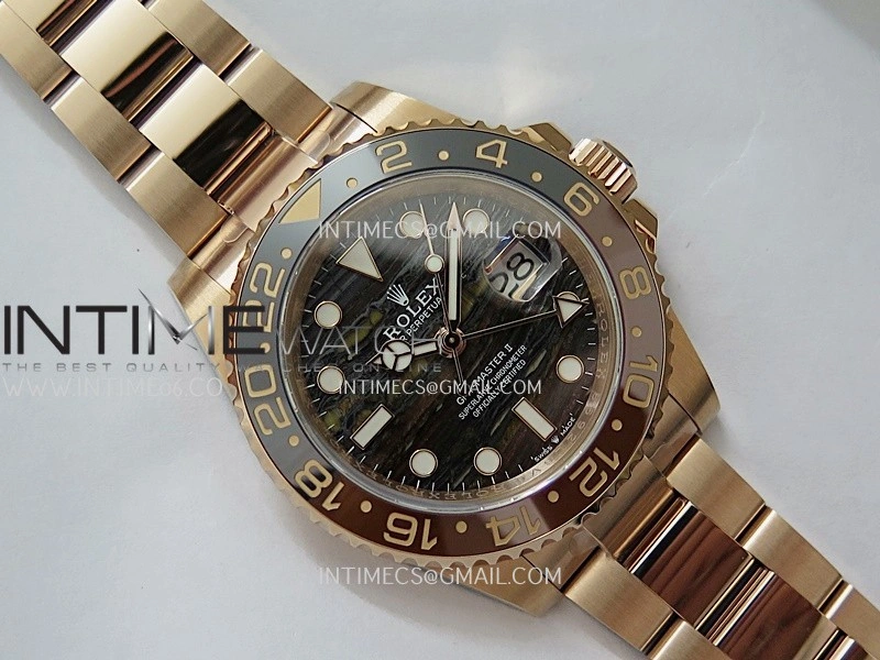 GMT-Master II 126715 CHNR RG ARF 1:1 Best Edition Everrose Tiger Iron Dial On RG Bracelet Super Clone VR3285 CHS