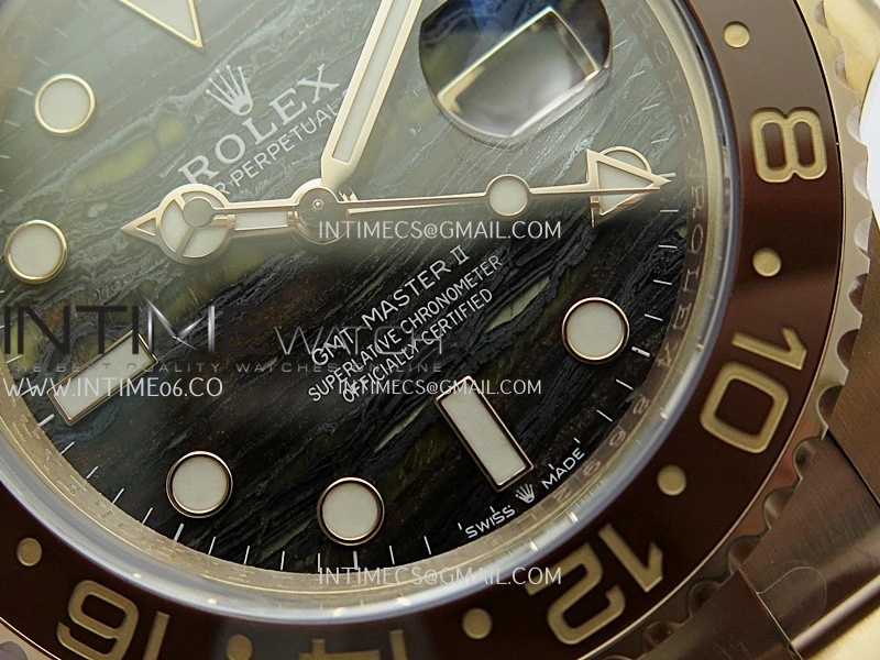 GMT-Master II 126715 CHNR RG ARF 1:1 Best Edition Everrose Tiger Iron Dial On RG Bracelet Super Clone VR3285 CHS