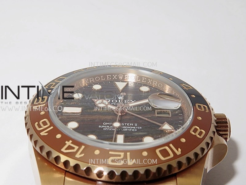GMT-Master II 126715 CHNR RG ARF 1:1 Best Edition Everrose Tiger Iron Dial On RG Bracelet Super Clone VR3285 CHS