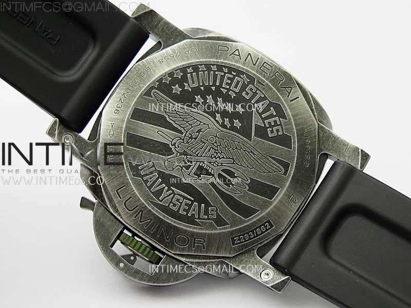 PAM1412 Z Satin-polished steel VSF 1:1 Best Edition Green Shaed Dial on Black Rubber Strap Asian P9010 super clone