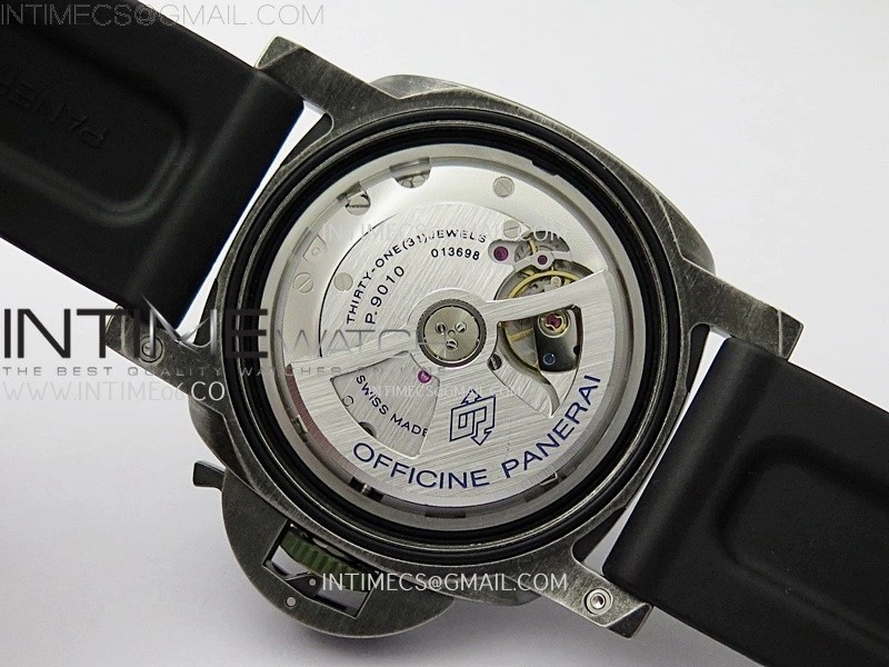 PAM1412 Z Satin-polished steel VSF 1:1 Best Edition Green Shaed Dial on Black Rubber Strap Asian P9010 super clone