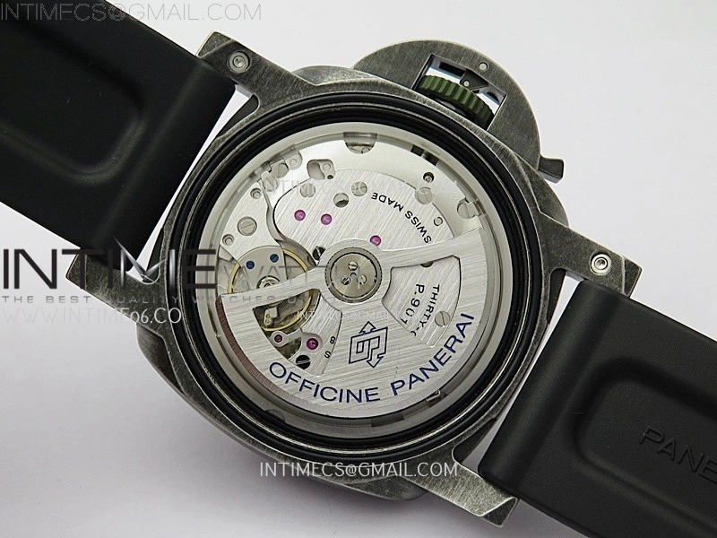 PAM1412 Z Satin-polished steel VSF 1:1 Best Edition Green Shaed Dial on Black Rubber Strap Asian P9010 super clone