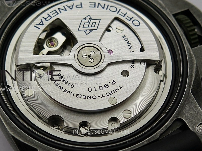 PAM1412 Z Satin-polished steel VSF 1:1 Best Edition Green Shaed Dial on Black Rubber Strap Asian P9010 super clone