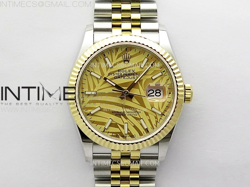 DateJust 36MM 126233 SS YG APSF 1:1 Best Edition Palm Leaves Dial Stick Markers on SS YG Jubilee Bracelet SA3235