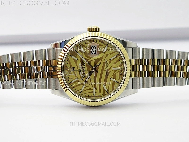 DateJust 36MM 126233 SS YG APSF 1:1 Best Edition Palm Leaves Dial Stick Markers on SS YG Jubilee Bracelet SA3235