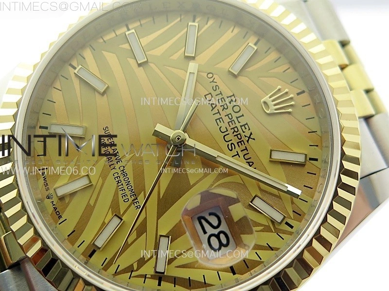 DateJust 36MM 126233 SS YG APSF 1:1 Best Edition Palm Leaves Dial Stick Markers on SS YG Jubilee Bracelet SA3235